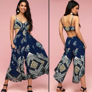 tie front cutout jumpsuit